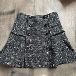 Proenza Schouler Black and Gray Tweed A-Line Skirt